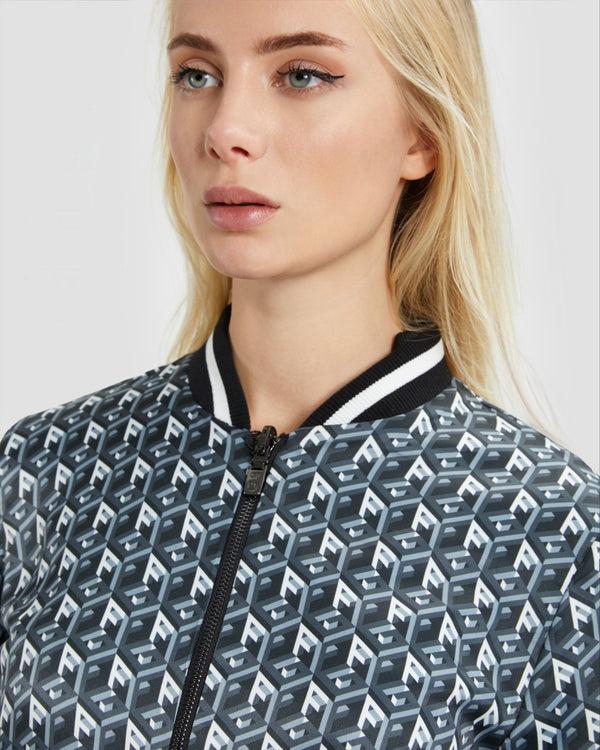 Gianfranco Ferre Logo Monogram Reversible Bomber Jacket Multicolor