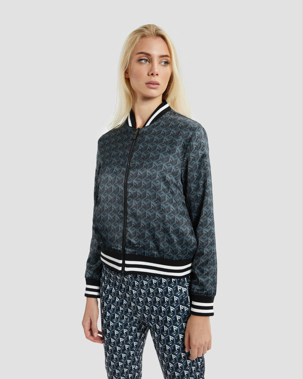 Gianfranco Ferre Logo Monogram Reversible Bomber Jacket Multicolor