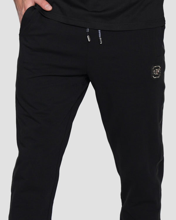 Gianfranco Ferre Logo Tape Embellished Track Pants Black