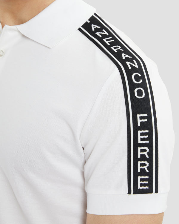 Gianfranco Ferre Logo Tape Sleeves Polo Shirt White