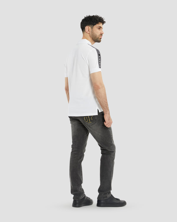 Gianfranco Ferre Logo Tape Sleeves Polo Shirt White