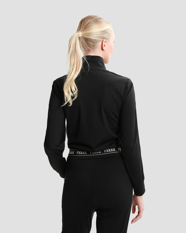 Gianfranco Ferre Logo Tape Zip-Up Tracksuit Set Black