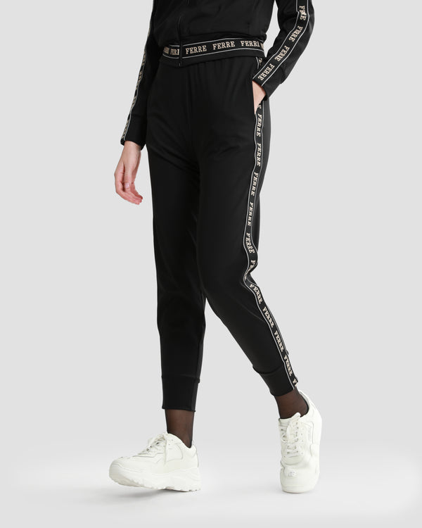 Gianfranco Ferre Logo Tape Zip-Up Tracksuit Set Black