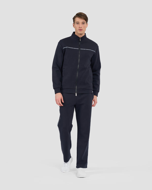 Gianfranco Ferre Logo Taped Chest Track Jacket Navy