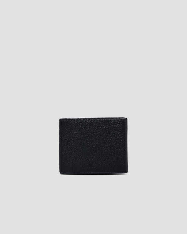 Gianfranco Ferre Metal Brand Embellished Bifold Wallet - Three Slots Black