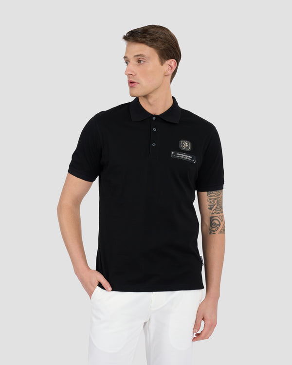 gianfranco ferre Metal Brand Embellished Polo Shirt Black