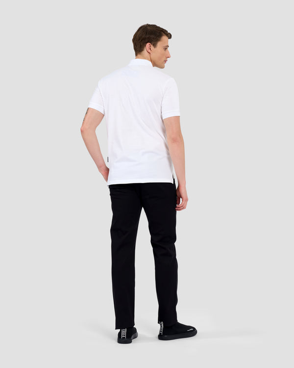 Gianfranco Ferre Metal Brand Patched Chest Polo Shirt White