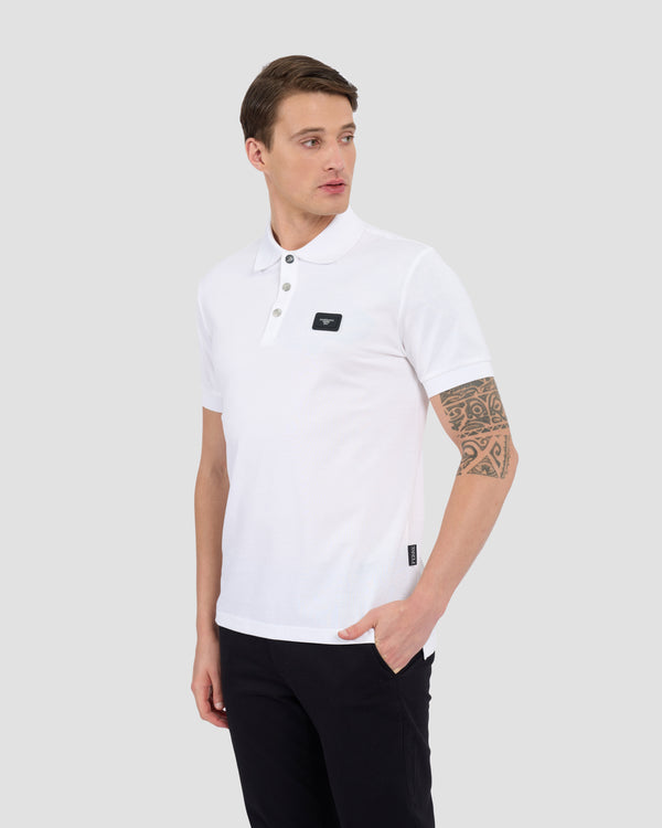 gianfranco ferre Metal Brand Patched Chest Polo Shirt White