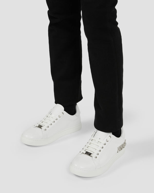 Gianfranco Ferre Metal Ferré Embellished Sneakers White