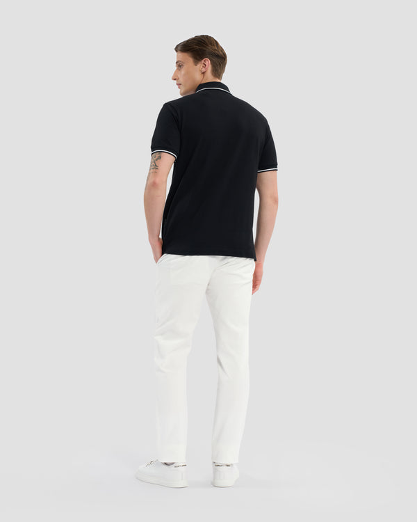 Gianfranco Ferre Metal Ferré Patched Polo Shirt Black