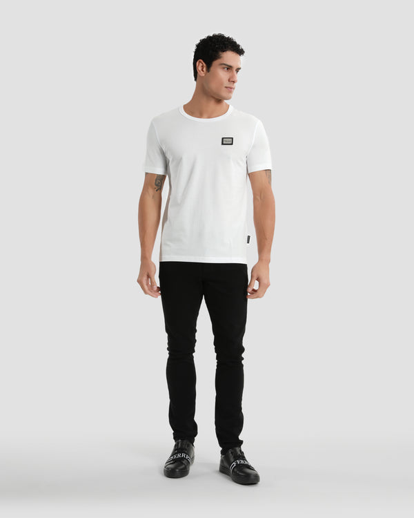 Gianfranco Ferre Metal Logo Patch Chest T-Shirt White