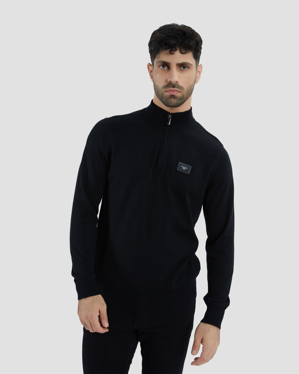 gianfranco ferre Metal Logo Patched Chest Sweater Black