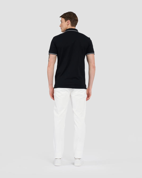 Gianfranco Ferre Metal Monogram Patched Polo Shirt Black