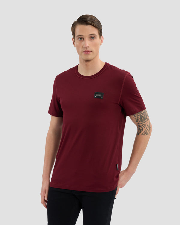 gianfranco ferre Metal Patched Stitched T-Shirt Maroon