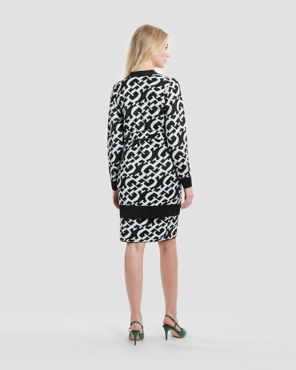 Gianfranco Ferre Metallic Monochrome Cardigan Black