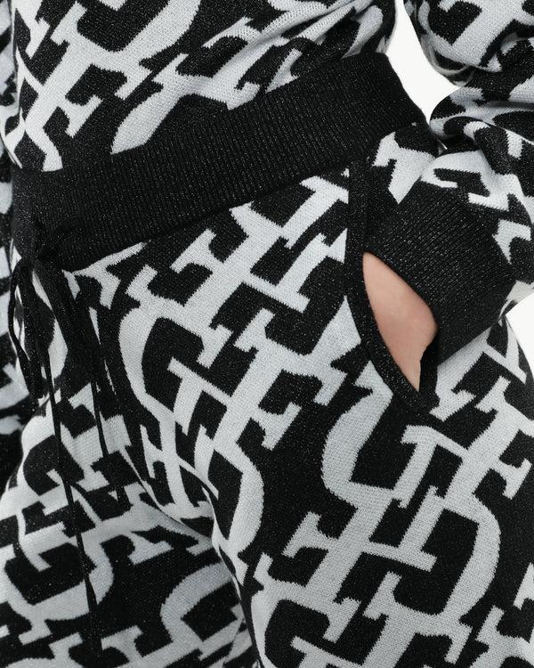 Gianfranco Ferre Metallic Monochrome Flared Pants Black