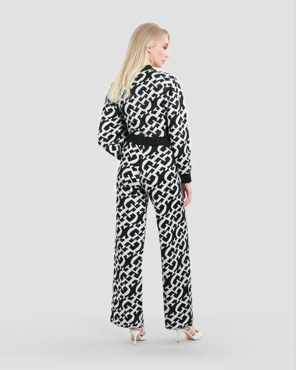 Gianfranco Ferre Metallic Monochrome Flared Pants Black