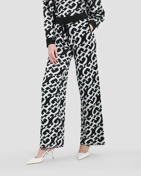 gianfranco ferre Metallic Monochrome Flared Pants Black