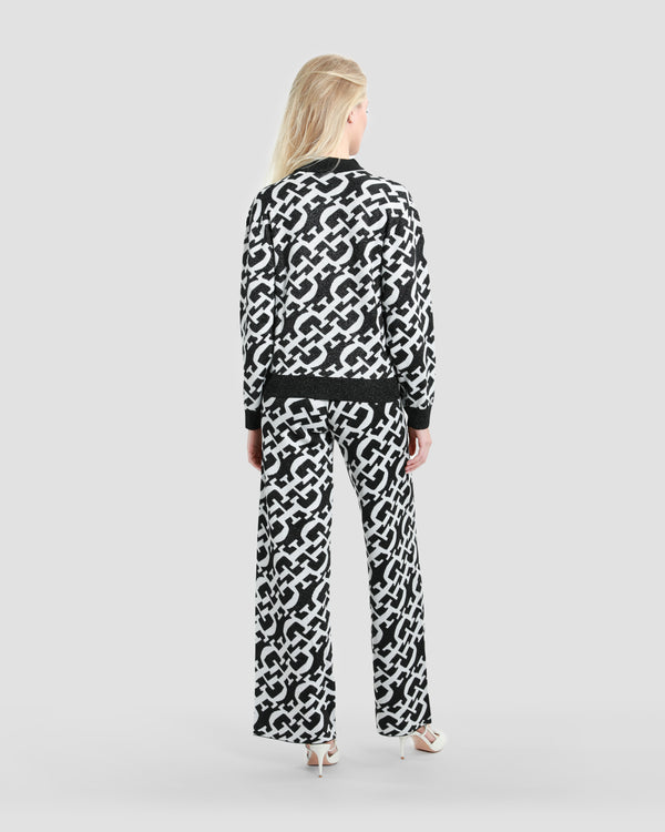 Gianfranco Ferre Metallic Monochrome Knit Pullover Black
