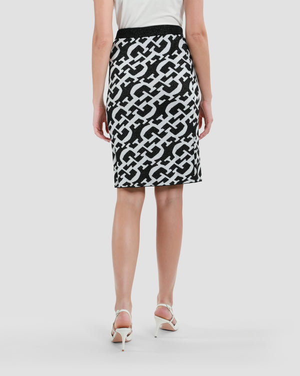 Gianfranco Ferre Metallic Monochrome Pencil Skirt Black
