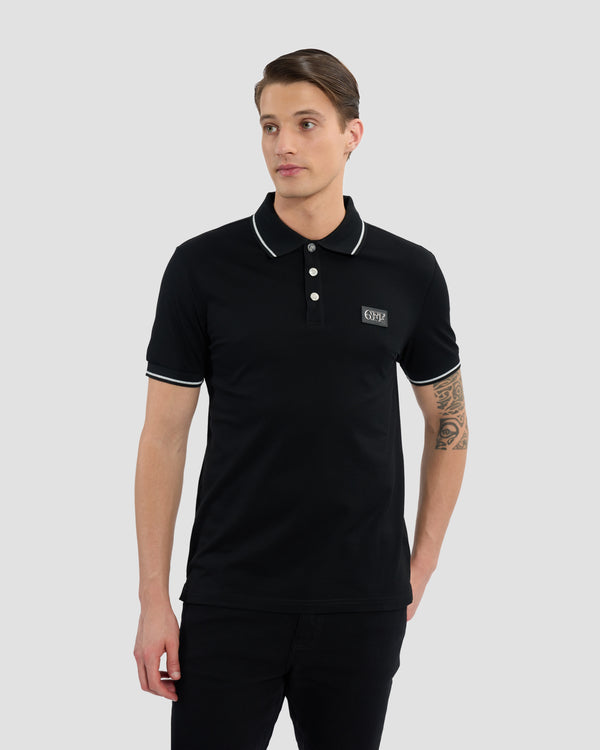 gianfranco ferre Metallic Trim Accented Polo Shirt Black