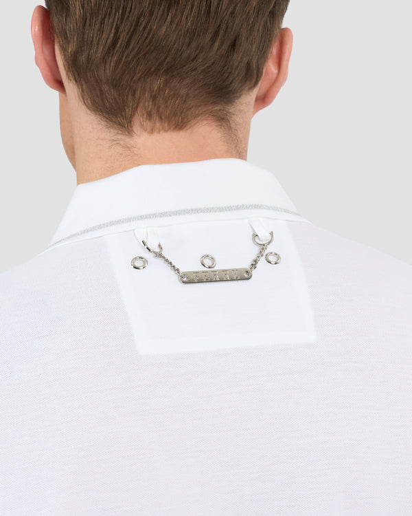 Gianfranco Ferre Metallic Trimmings Polo Shirt White