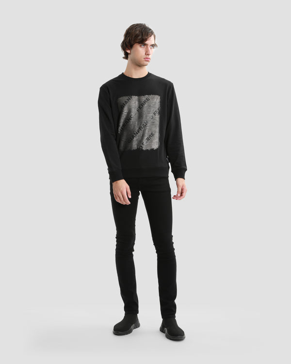 Gianfranco Ferre Metallic Zebra Print Sweatshirt Black