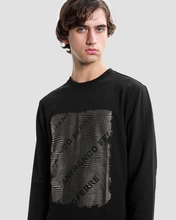 Gianfranco Ferre Metallic Zebra Print Sweatshirt Black