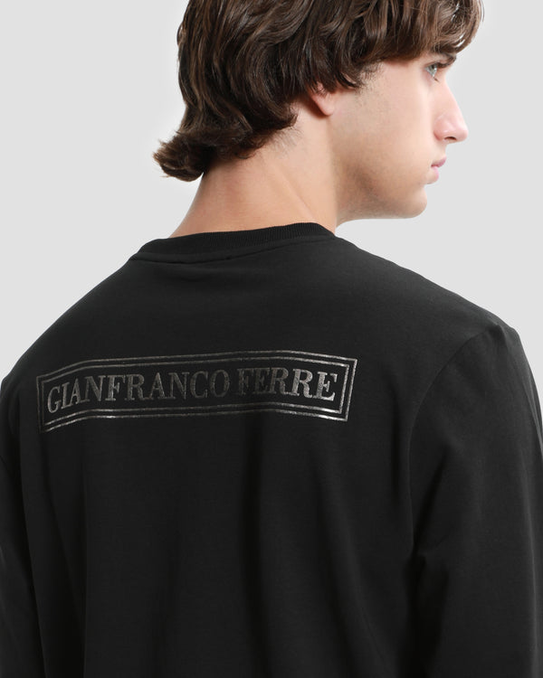 Gianfranco Ferre Metallic Zebra Print Sweatshirt Black