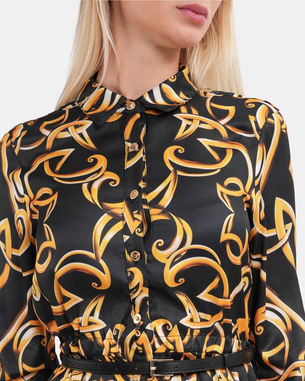 Gianfranco Ferre Minimalist Baroque Shirt Dress Multicolor