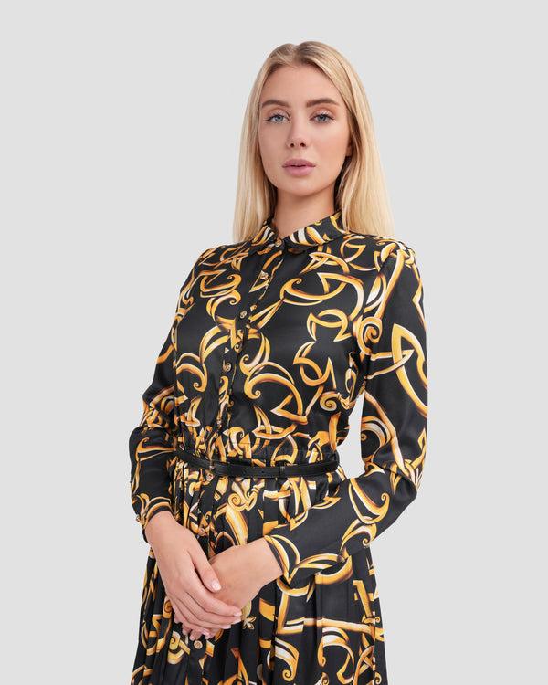 Gianfranco Ferre Minimalist Baroque Shirt Dress Multicolor