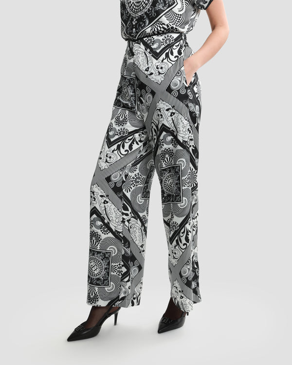 gianfranco ferre Monochrome Abstract Printed Trousers Black