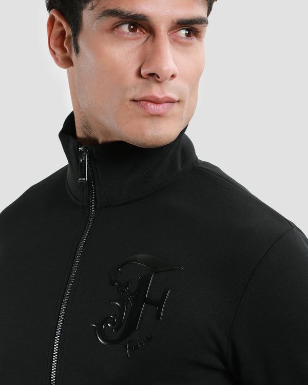 Gianfranco Ferre Monochrome Brand Detailed Tracksuit Jacket Black