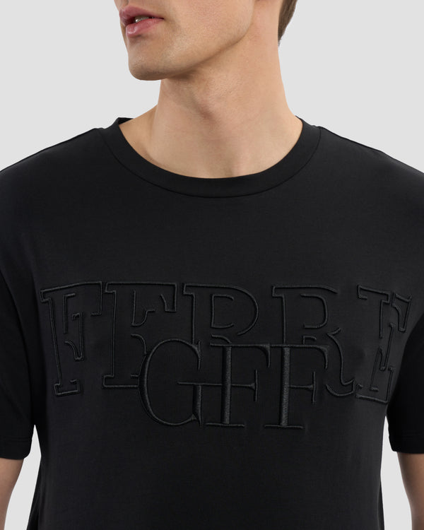 Gianfranco Ferre Monochrome Embroidered Ferré T-Shirt Black