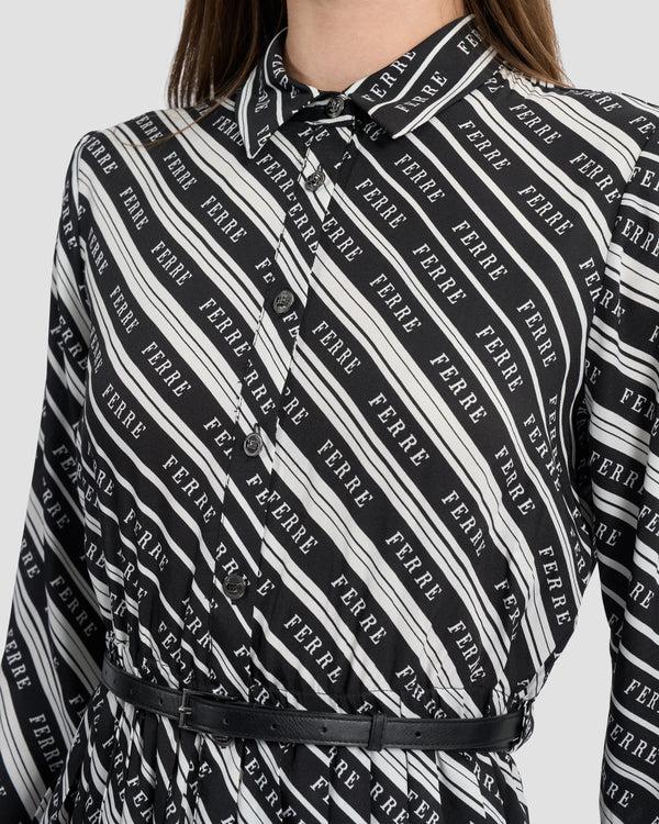 Gianfranco Ferre Monochrome Ferré Pleated Dress Black