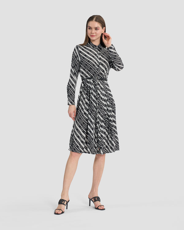 gianfranco ferre Monochrome Ferré Pleated Dress Black