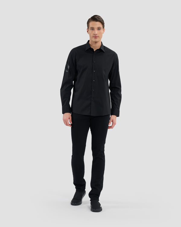 Gianfranco Ferre Monochrome Gothic Logo Print Shirt Black