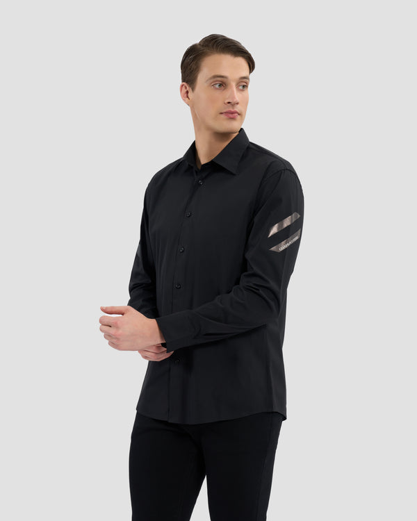 gianfranco ferre Monochrome Gothic Logo Print Shirt Black