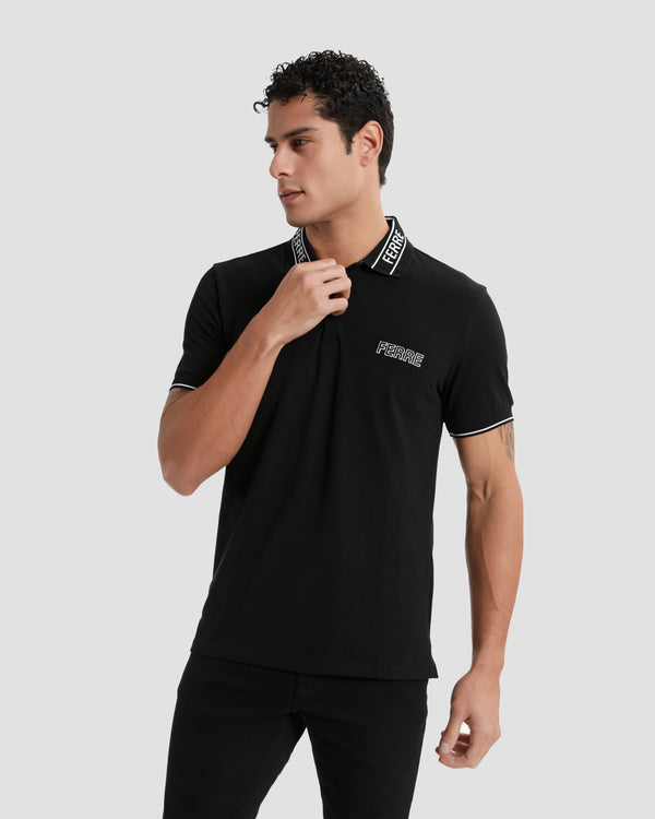 gianfranco ferre Monochrome Logo Embroidered Polo Shirt Black