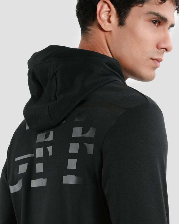 Gianfranco Ferre Monochrome Monogram Back Hoodie Black