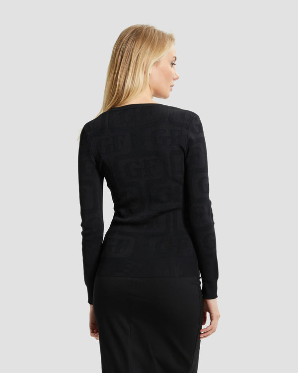Gianfranco Ferre Monochrome Monogram Knitwear Black