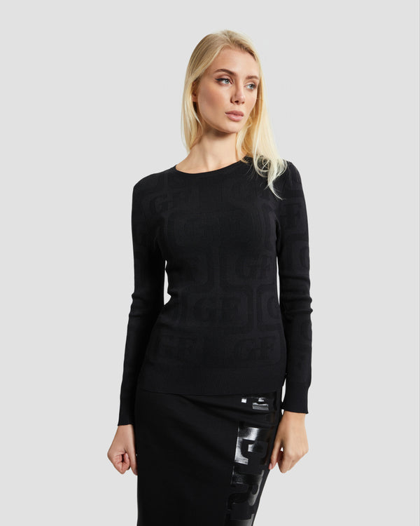 gianfranco ferre Monochrome Monogram Knitwear Black