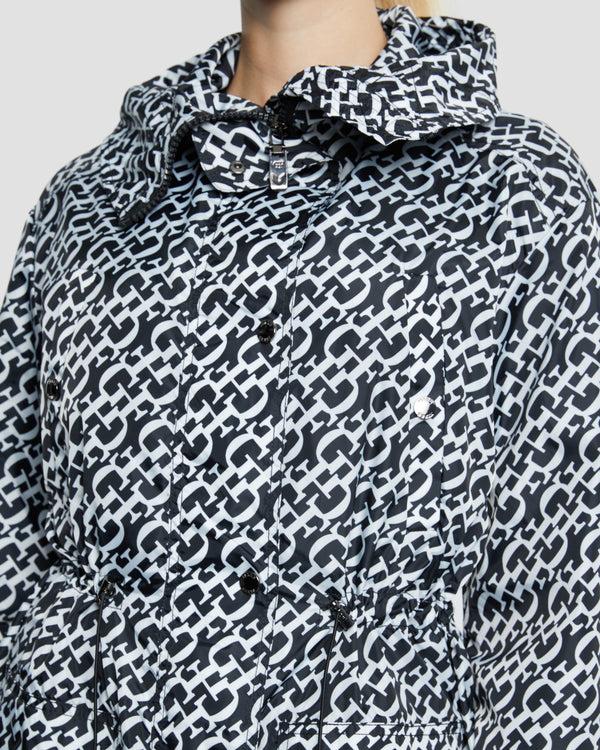 Gianfranco Ferre Monochrome Monogram Raincoat Black