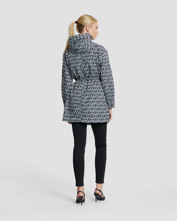 Gianfranco Ferre Monochrome Monogram Raincoat Black
