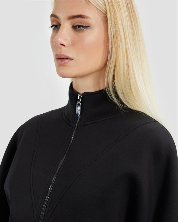 Gianfranco Ferre Monochrome Tapered Track Jacket Black