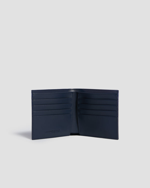 Gianfranco Ferre Monochrome Textured Bifold Wallet - Eight Slots Navy