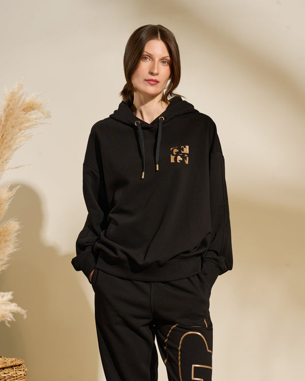 Gianfranco Ferre Monogram Accent Cotton Tracksuit Black