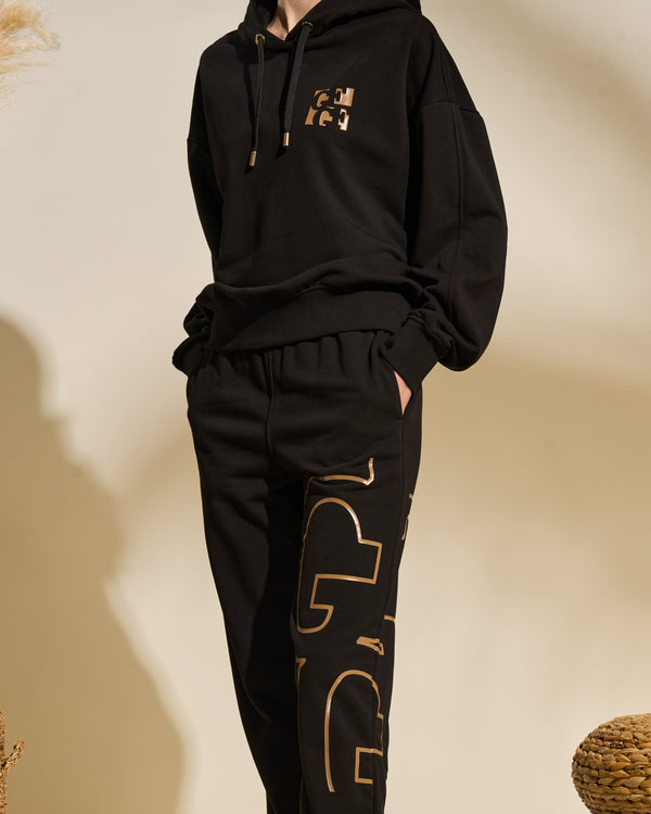 Gianfranco Ferre Monogram Accent Cotton Tracksuit Black