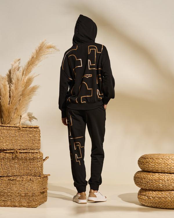 Gianfranco Ferre Monogram Accent Cotton Tracksuit Black