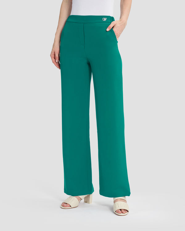 gianfranco ferre Monogram Embellished Flared Trousers Teal